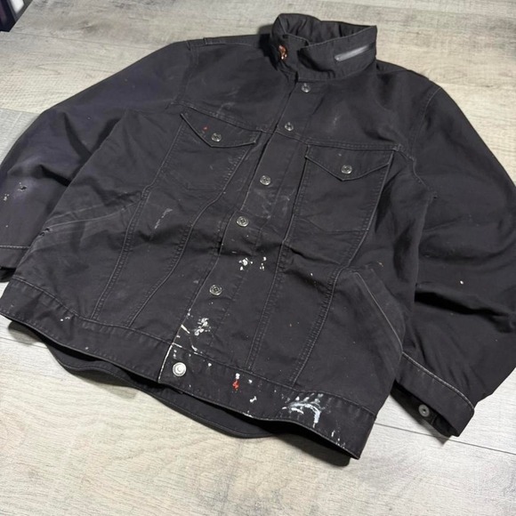 Levi's Other - paint splattered black opium distressed Levi Strauss peels so jacket